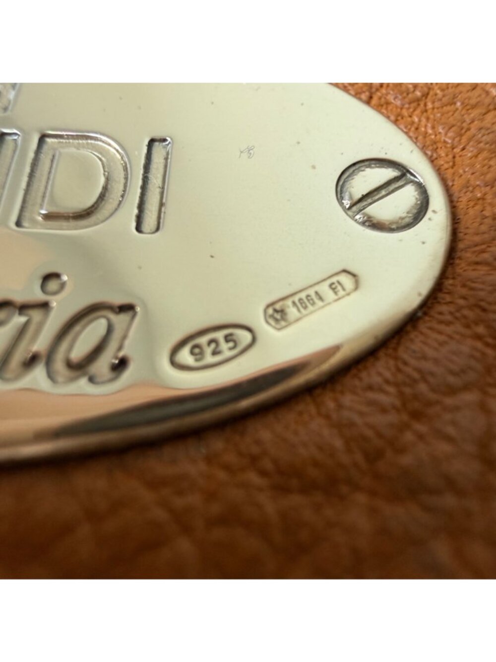 Fendi Selleria Italy Women's Satchel Bag Brown Leather Sterling Silver Plate 8BR - Picture 16 of 16